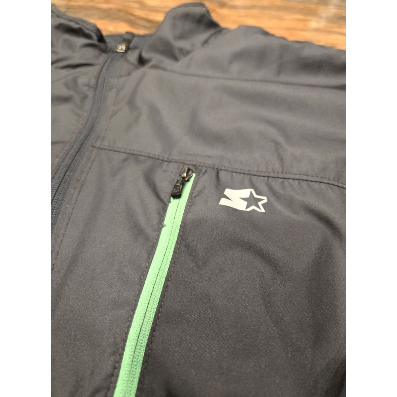 Starter VINTAGE Starter Windbreaker XL Jacket Men Full Zip Gray Green Navy 90s 80s JACKET Regular Men Size US XL / EU 56 / 4 - 3 Thumbnail