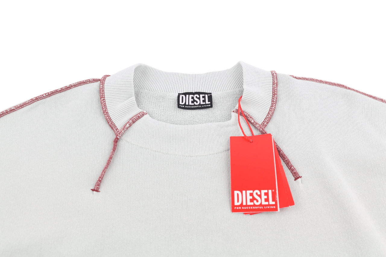 Diesel S-MOLOCK M Light Grey Oversized Crew Neck Sweatshirt 40386 Size US M / EU 48-50 / 2 - 4 Thumbnail