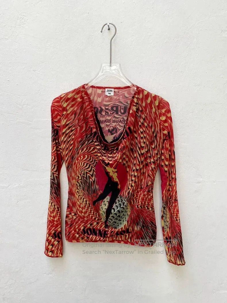 Jean Paul Gaultier Jean Paul Gaultier Red Long Sleeve Top. Size US M / EU 48-50 / 2 - 1 Thumbnail