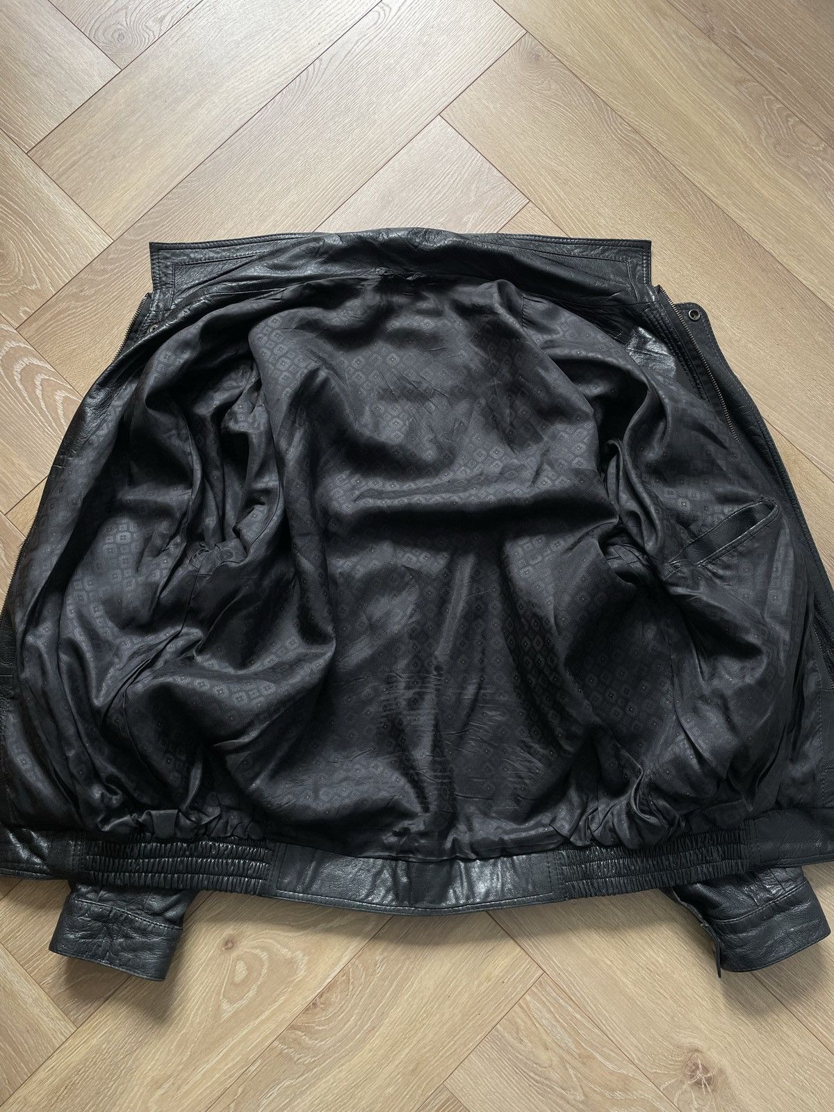 Vintage Vintage Y2k Black Real Leather Zip Bomber Jacket Avant Garde Size US XL / EU 56 / 4 - 10 Thumbnail