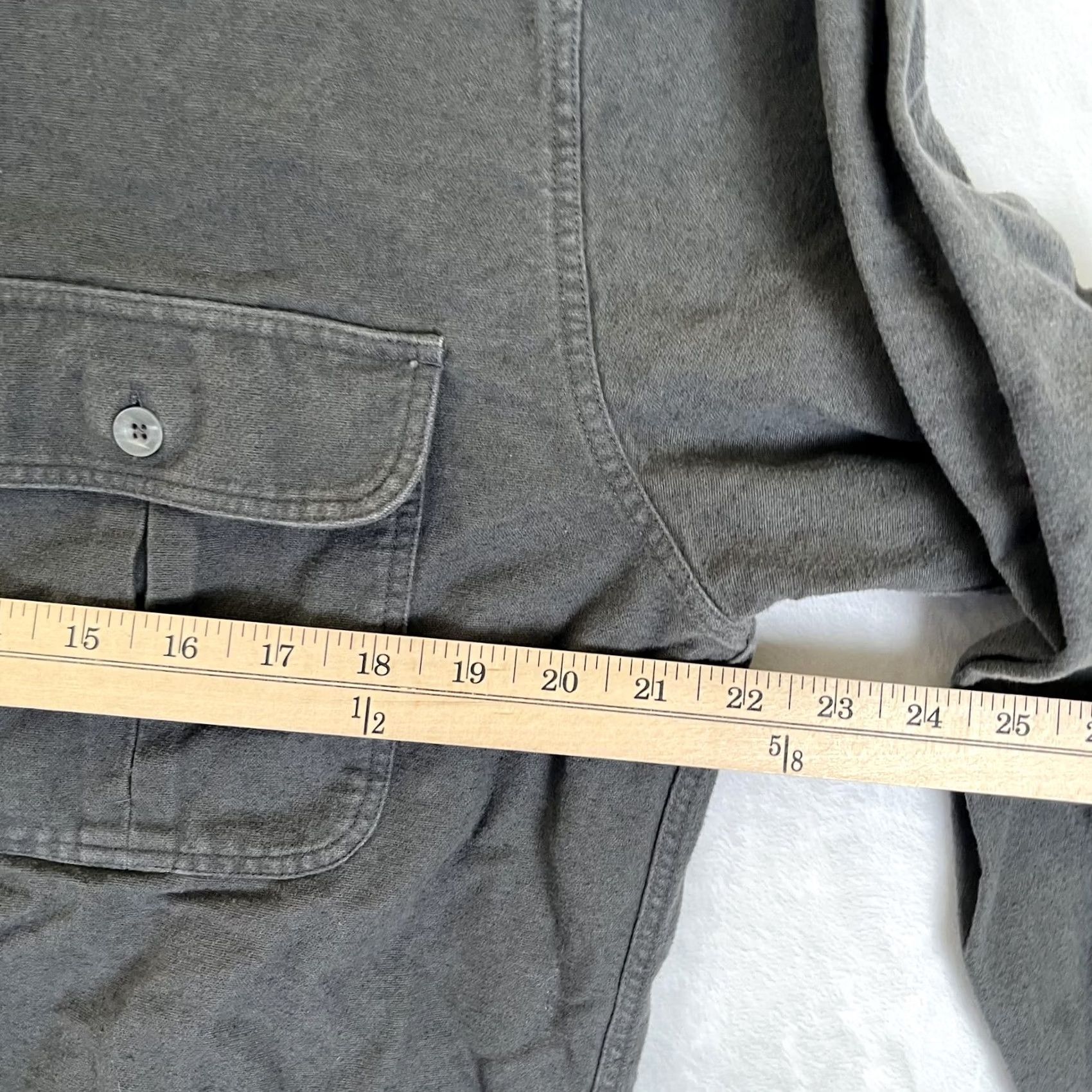 Vintage Cabela'S Shirt Mens MT Gray Solid Chamois Flannel Long Sleeve Button Front Tall Size US M / EU 48-50 / 2 - 3 Thumbnail
