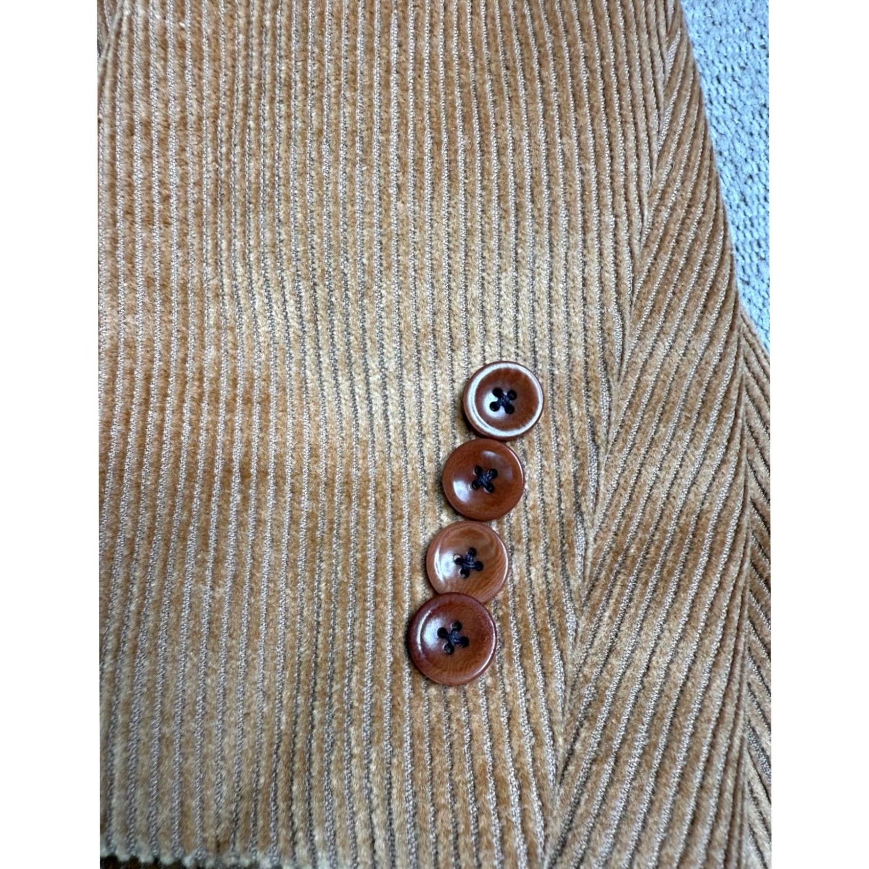 Jos. A. Bank VINTAGE JOS. A. BANK Corduroy Blazer Jacket Wool Silk Blend Tan L44 Mens Size 44R - 2 Thumbnail