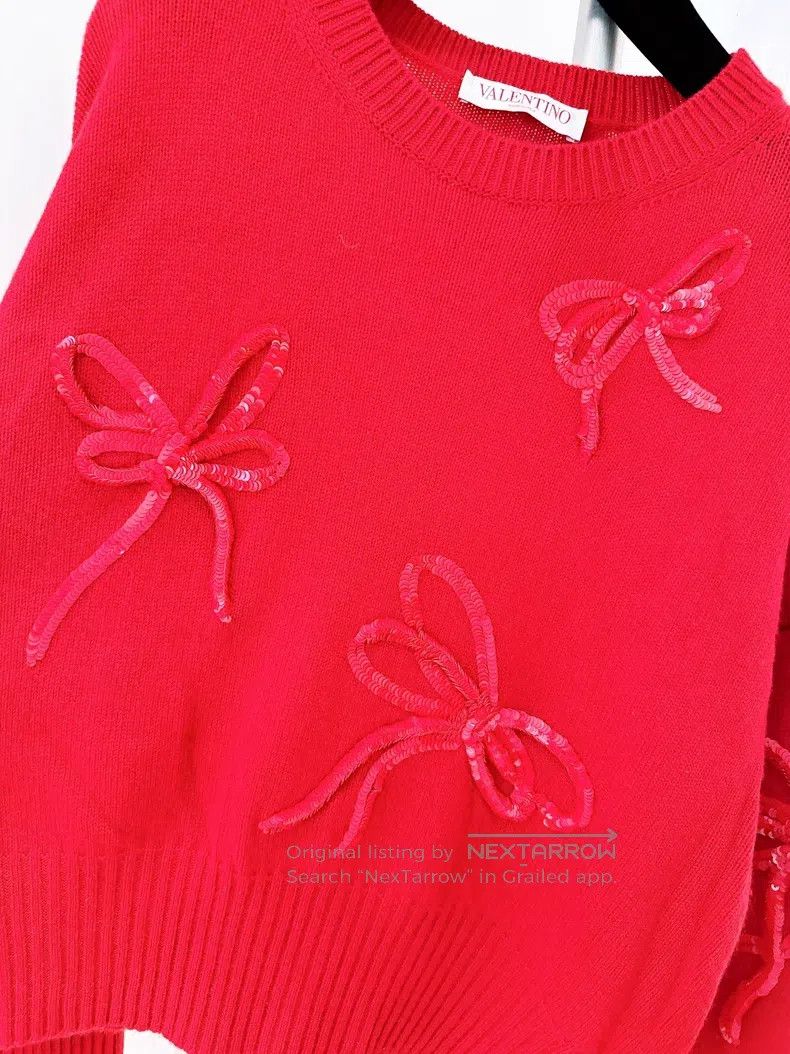 Valentino Valentino Bow sequin cashmere sweater Size XS / US 0-2 / IT 36-38 - 5 Thumbnail