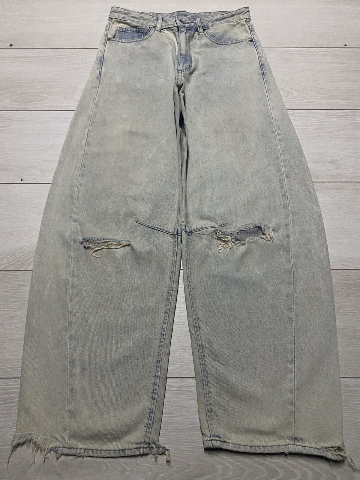 GU Vintage gu denim distressed Baggy Jeans Size US 29 - 1 Thumbnail