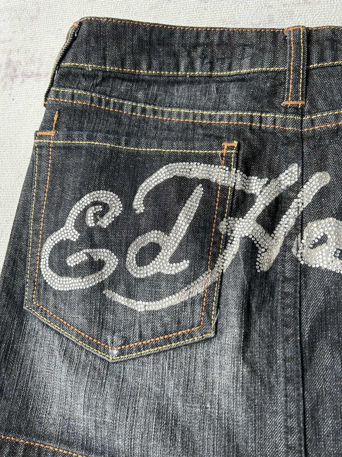 Ed Hardy Ed Hardy Rhinestone Jeans Skirt Size 33" - 9 Thumbnail