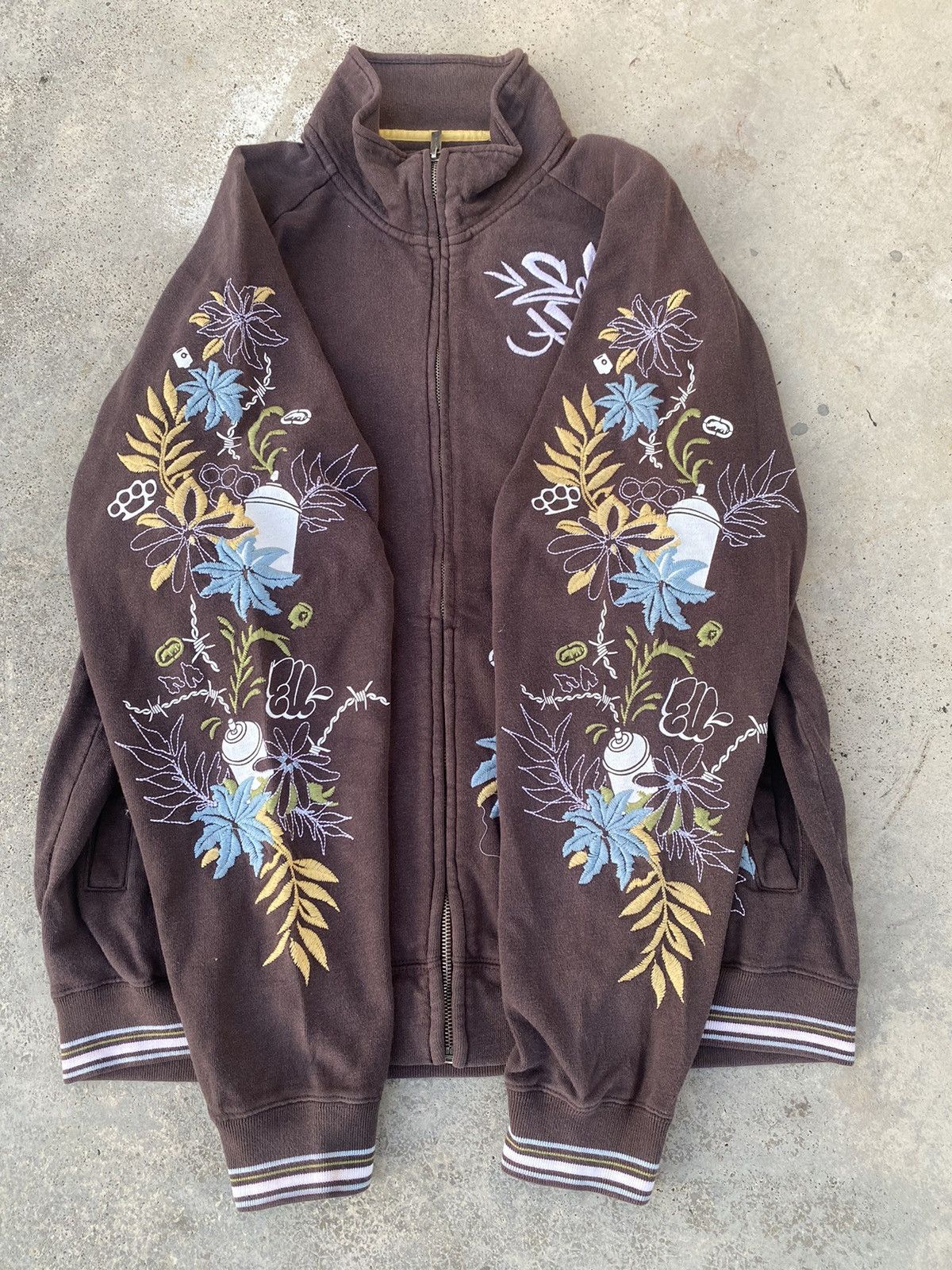 Ecko Unltd. × JNCO × Vintage Vintage Y2K Ecko Unltd. Embroidered Zip Up Sweater Size US XL / EU 56 / 4 - 2 Thumbnail