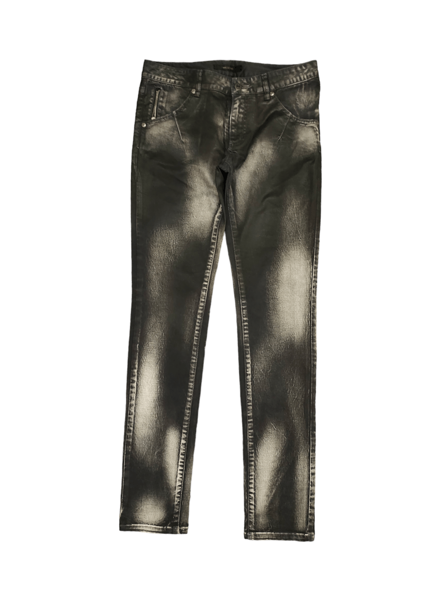 Tornado Mart 1990s Tornado Mart Japan Black Waxed Skinny Denim Pants Size US 29 - 1 Thumbnail