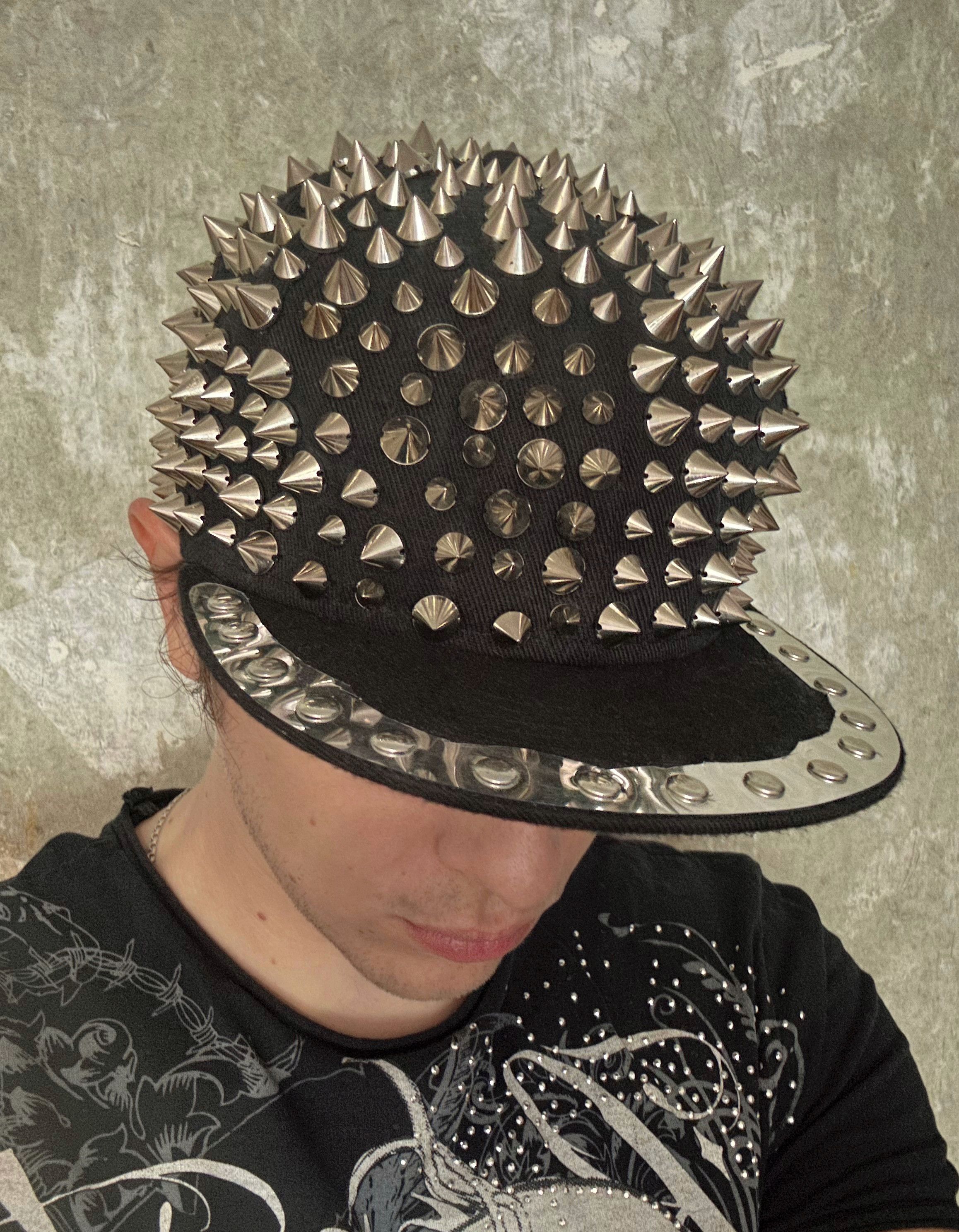 Other Spiked Punk Snapback hat - Riveted Metal Studded Goth Size ONE SIZE - 1 Thumbnail