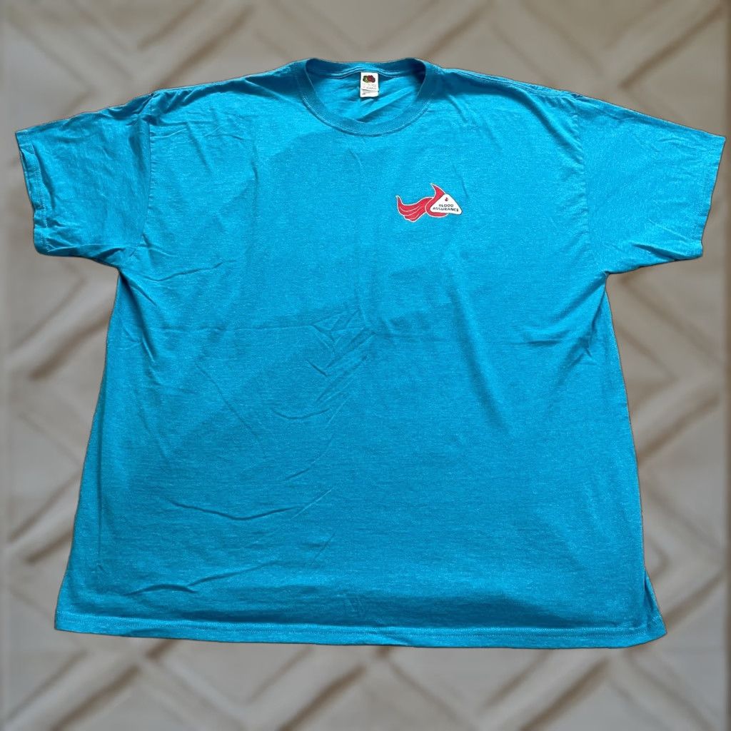 Fruit Of The Loom Fruit of the Loom HD Cotton T-Shirt Men 2XL Blue Short Sleeve Crew Neck Graphic Print Classic Tee USA Made Men Size US XXL / EU 58 / 5 - 1 Thumbnail