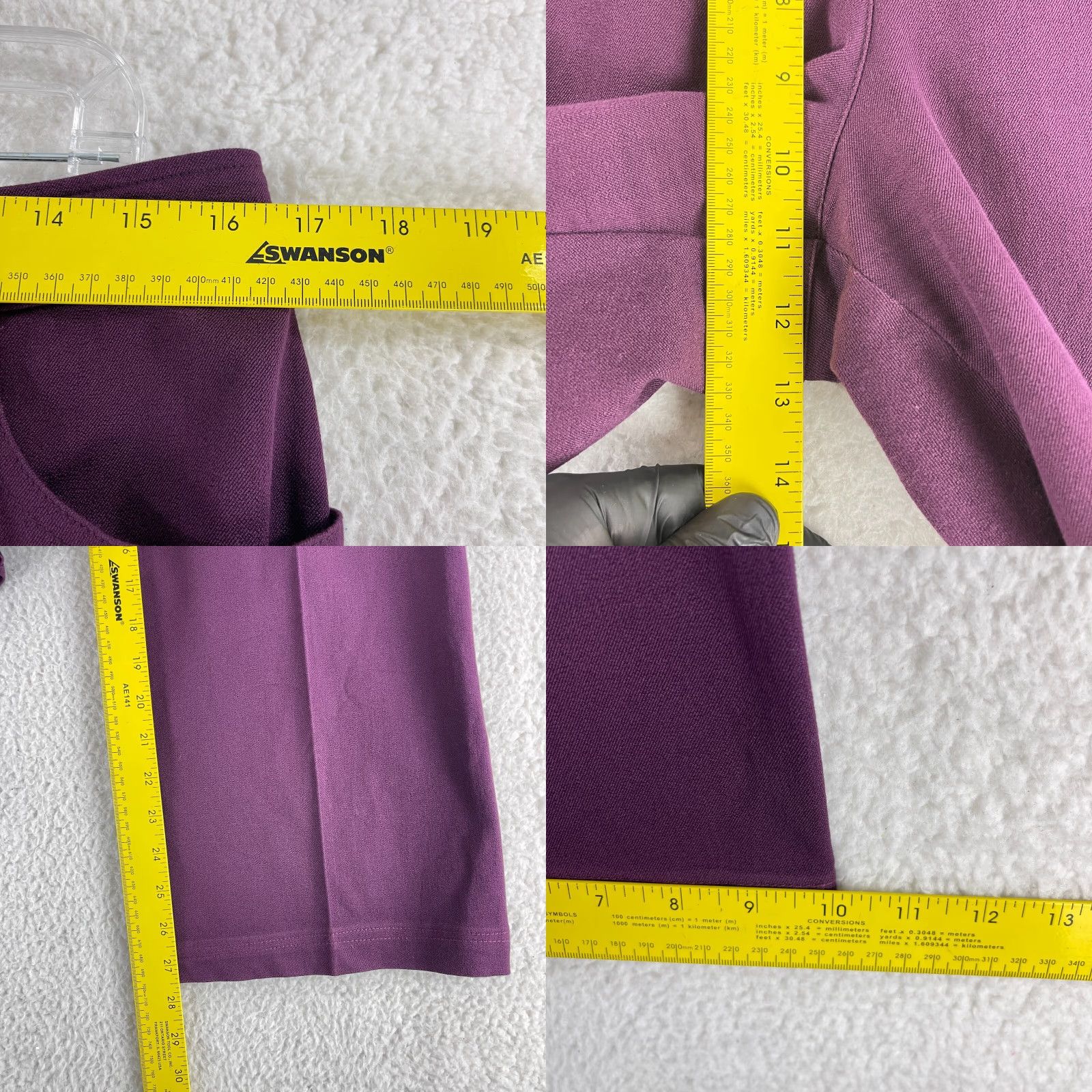 St. John St. John Purple Pleated Straight Leg Pants Womens Size 10 High Rise Casual Dress Pant Size 32" / US 10 / IT 46 - 8 Thumbnail