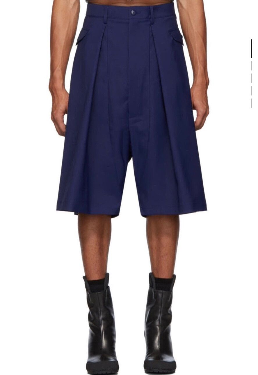 Random Identities navy wide-leg tailored shorts Size 42" / US 20 - 1 Thumbnail
