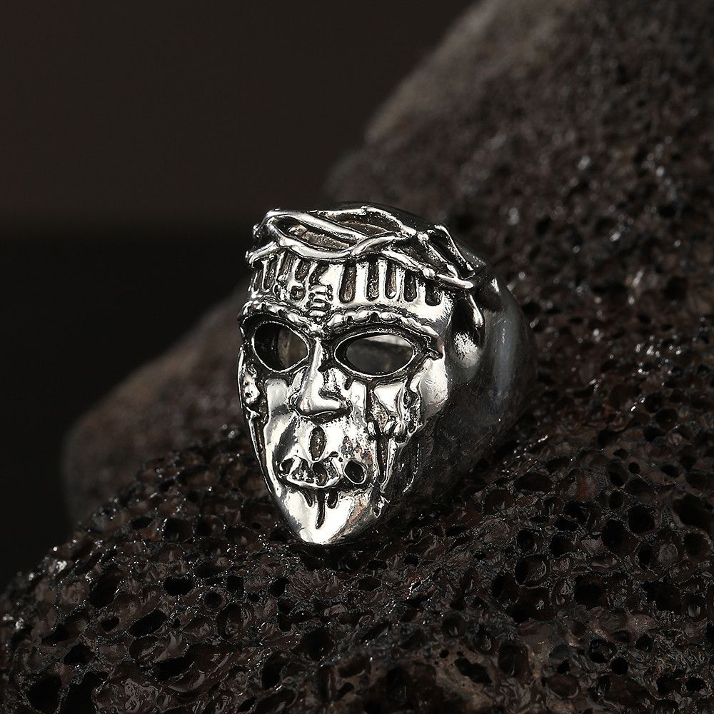 Jewelry Resizable Retro Domineering Punk Skull Mask Ring Size ONE SIZE - 2 Thumbnail