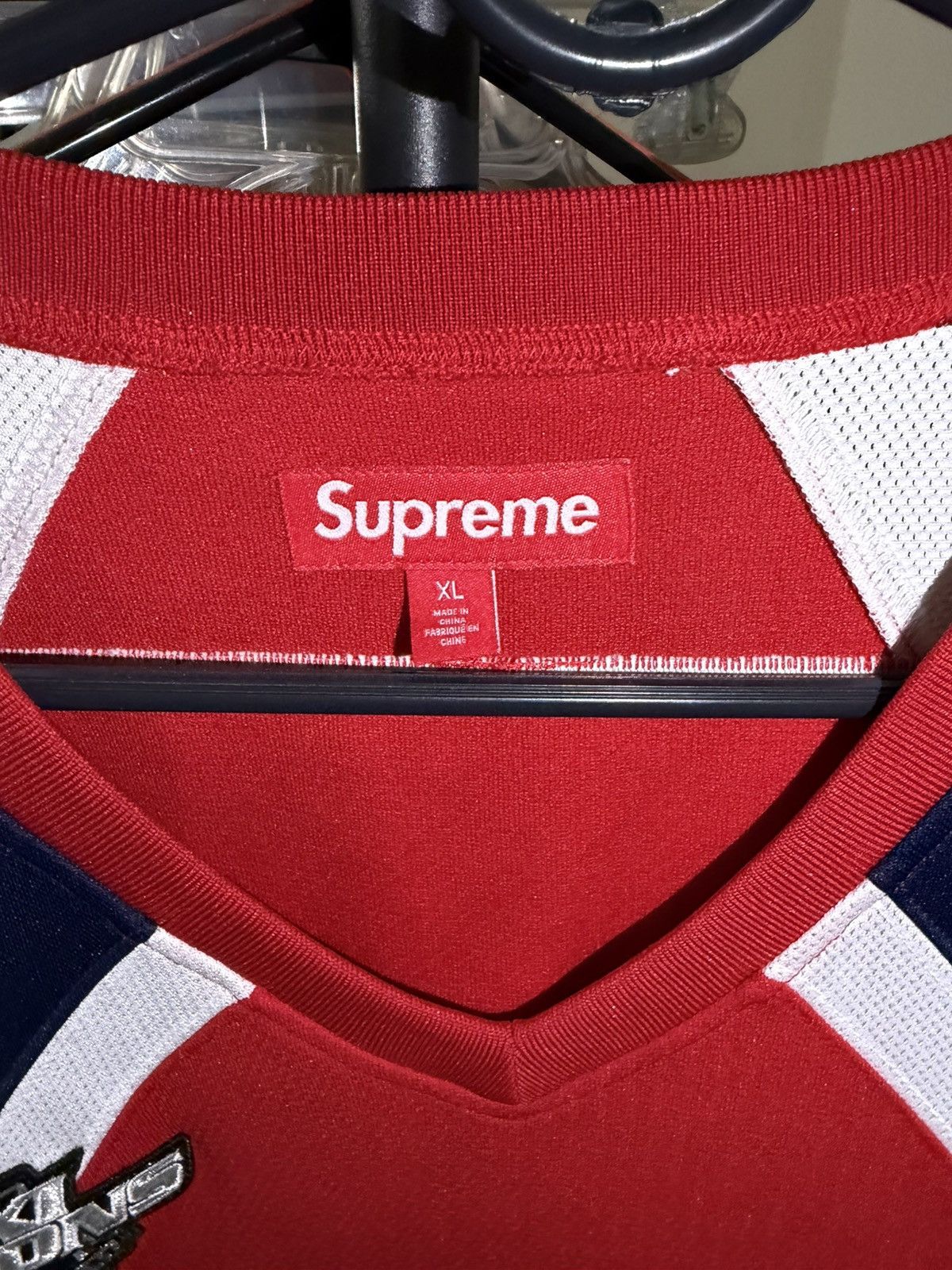 Supreme Supreme Rhinestone Hockey Jersey Red XL NEW Size US XL / EU 56 / 4 - 3 Thumbnail