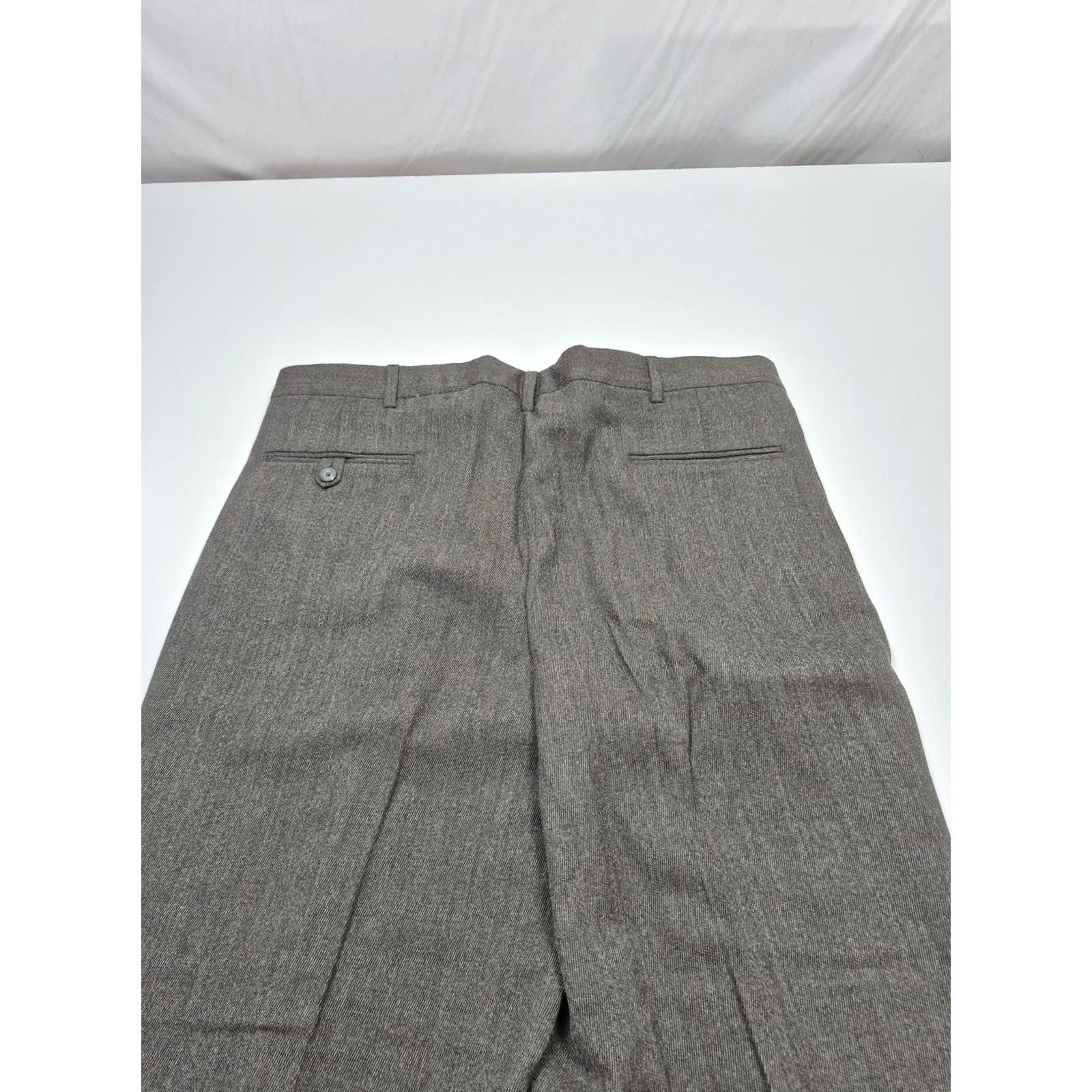 Vintage VTG John Alexander Dress Pants Men's 38x36 Gray Wool Pleated Straight Unhemmed Size US 38 / EU 54 - 6 Thumbnail