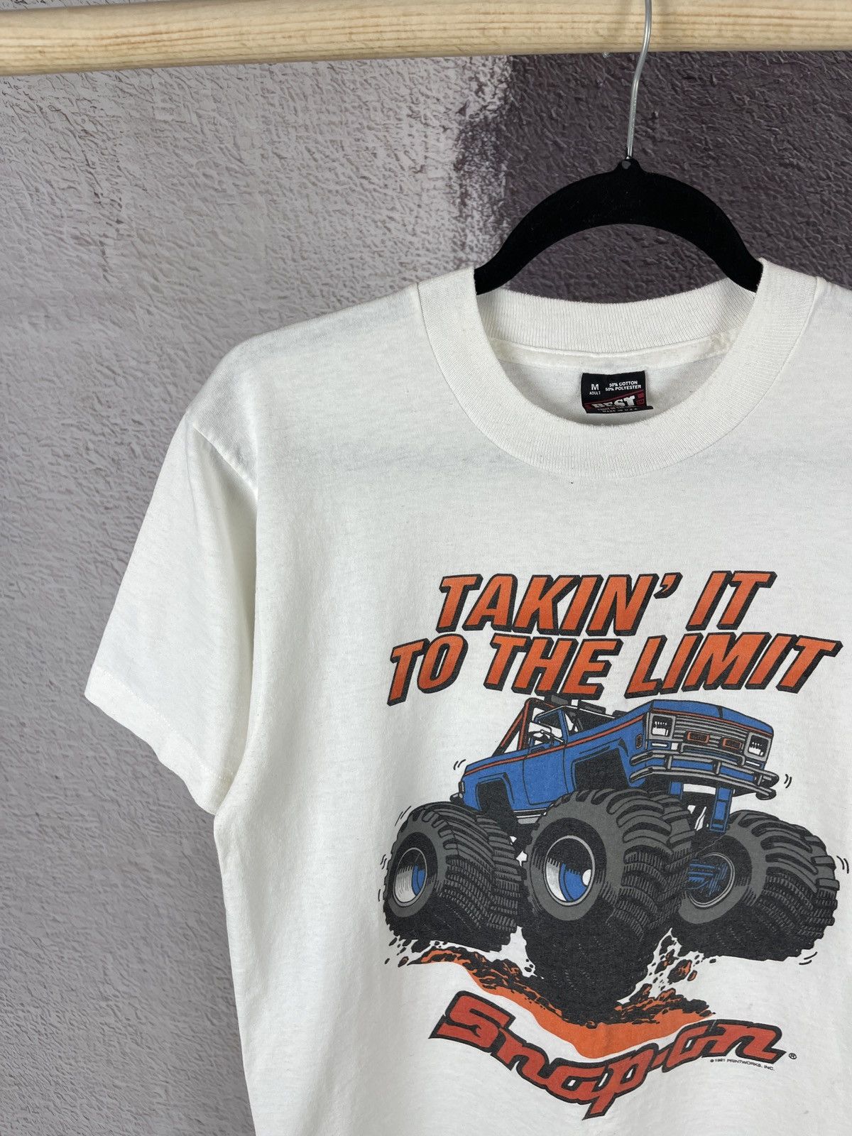 Fruit Of The Loom FotL Vintage Snap-on T-Shirt 1991 Takin' It To The Limit tee Size US M / EU 48-50 / 2 - 4 Thumbnail