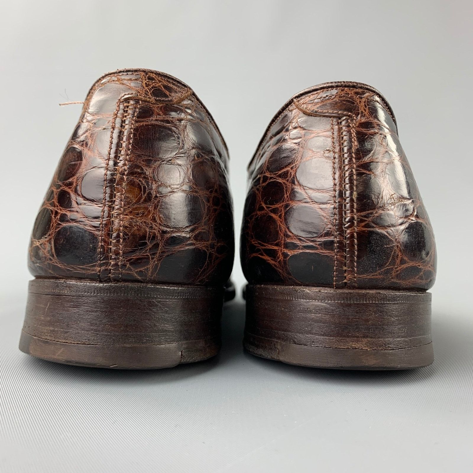 Nettleton NETTLETON 9 Brown Embossed Leather Cap Toe Lace Up Shoes Size US 9 / EU 42 - 5 Thumbnail