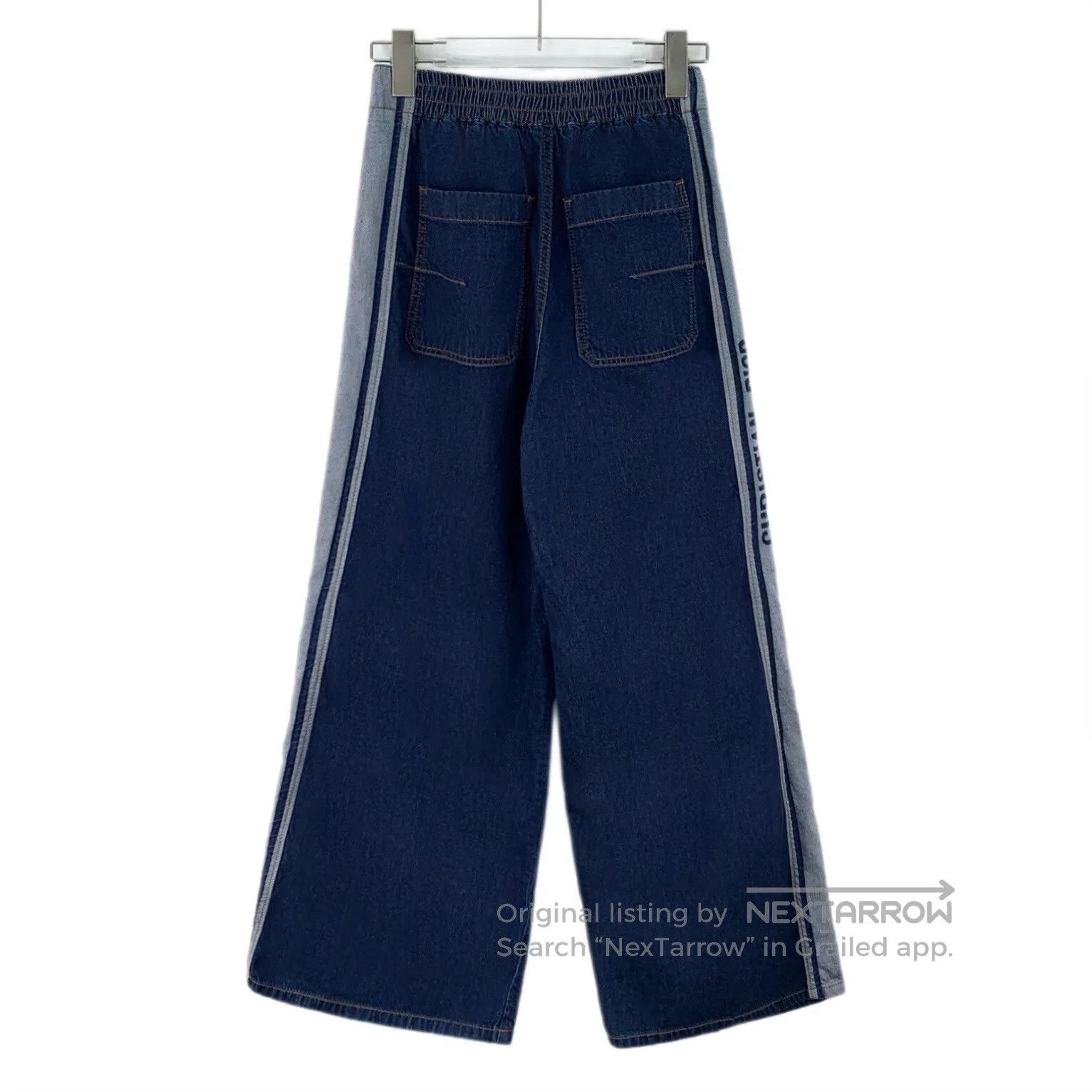 Dior Dior Dark Blue Side Logo Letter Cotton Denim Wide Leg Trou Size US 34 / EU 50 - 2 Thumbnail
