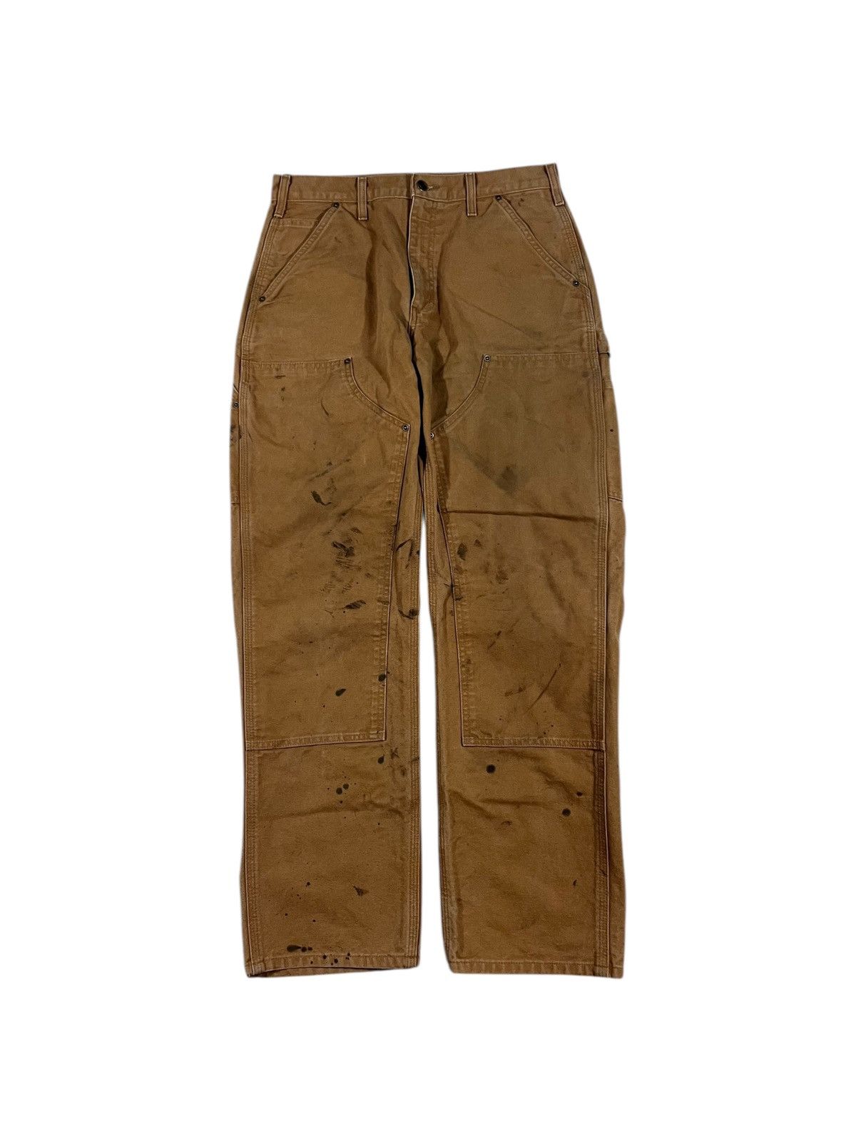 Carhartt Carhartt B136 BRN Double Knee Work Pants Faded Brown 31x32 Size US 31 - 1 Thumbnail