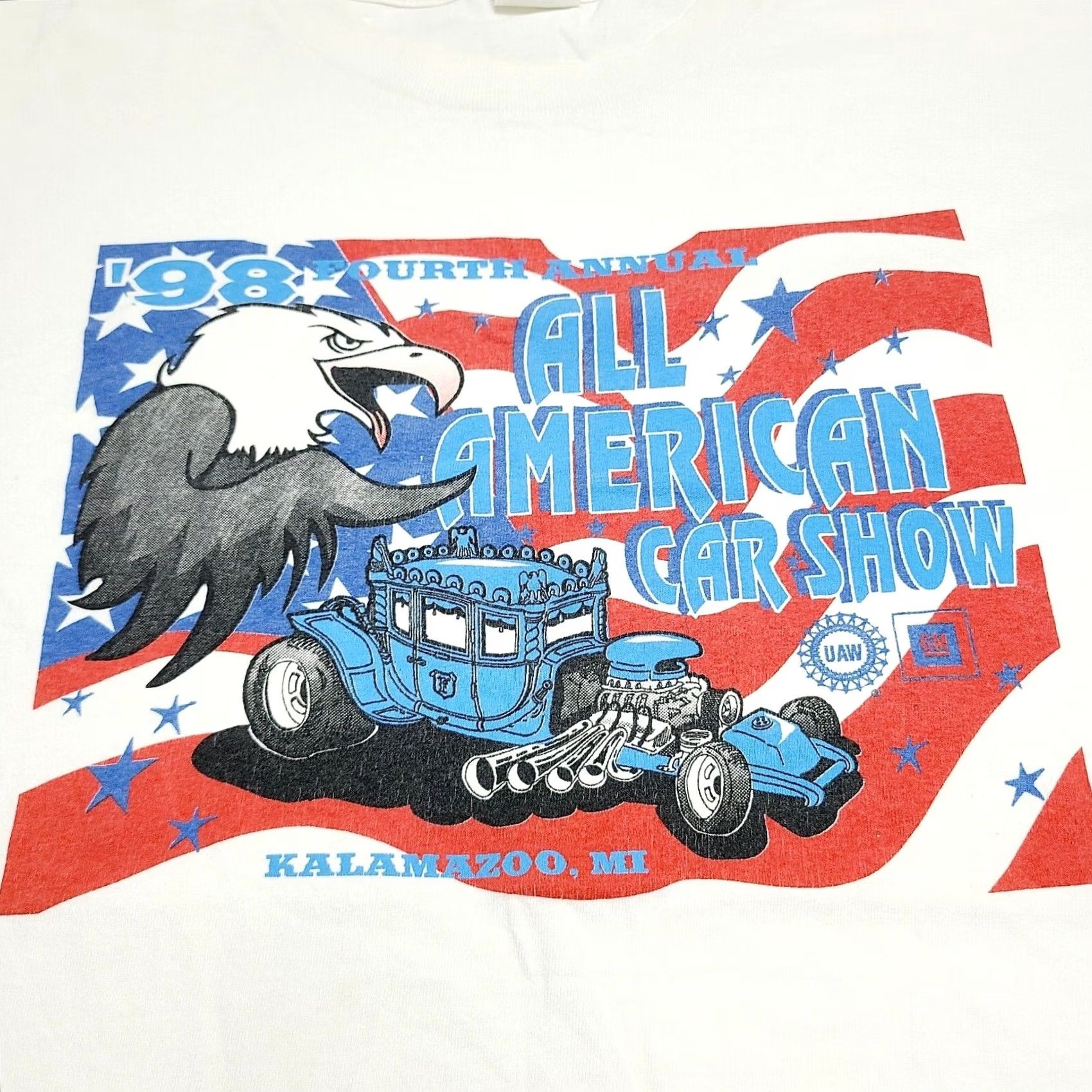 Vintage VINTAGE Hot Rod T-shirt XL 1998 Michigan UAW GM All American Classic Car Show 90s Mens Size US XL / EU 56 / 4 - 2 Thumbnail