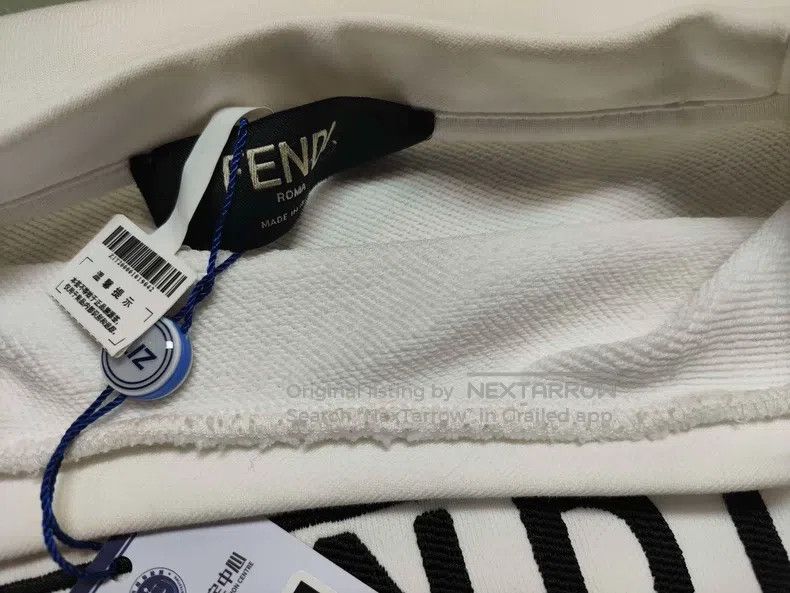 Fendi Fendi White Logo Embroidered Sweatshirt Size L / US 10 / IT 46 - 8 Thumbnail