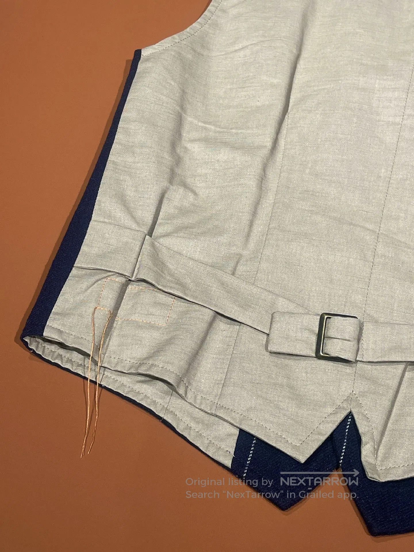 Fortela FORTELA Dark Blue Khaki Stripe Canvas Vest. Size US S / EU 44-46 / 1 - 6 Thumbnail