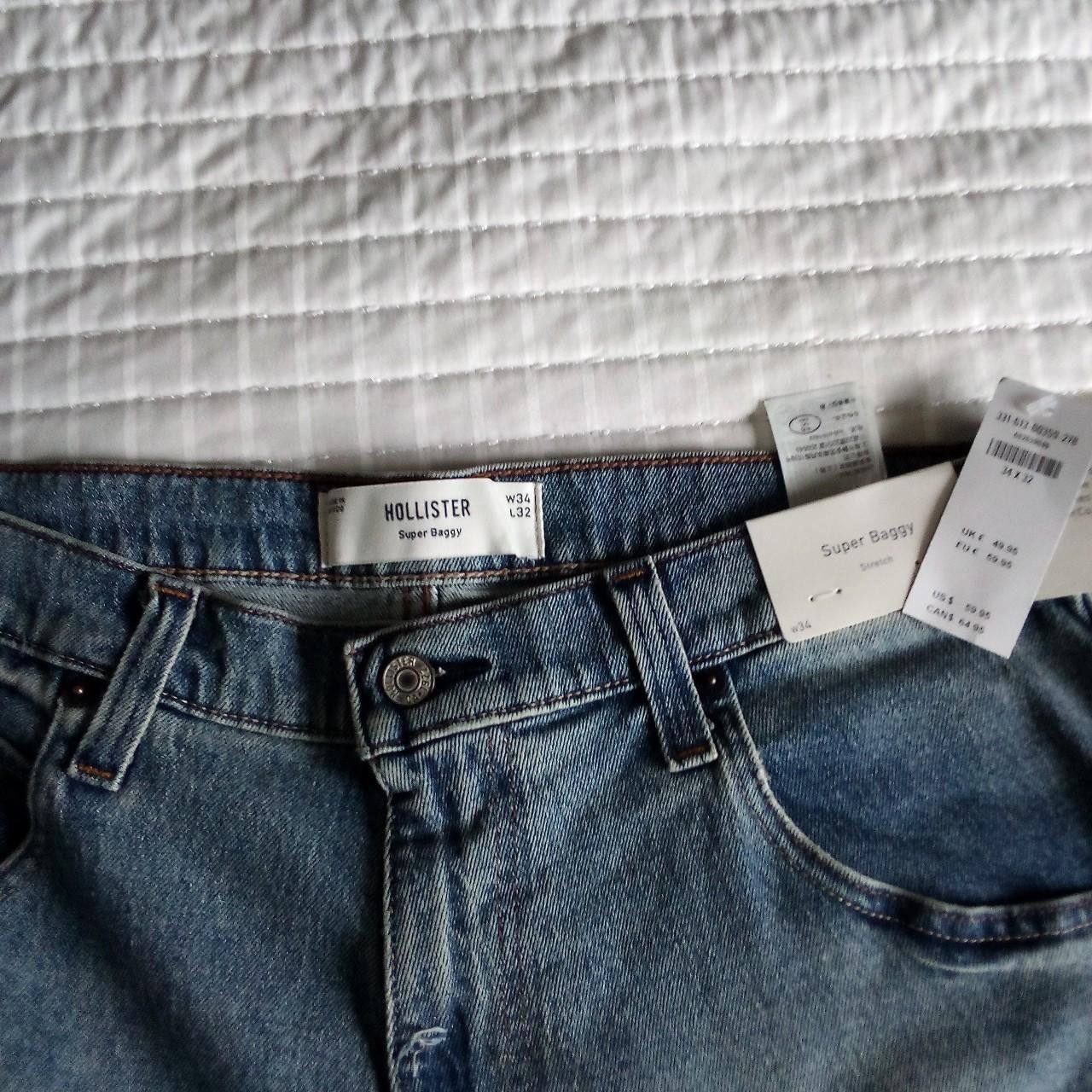 Hollister Hollister Co. Men's Super Baggy Blue Jeans Size US 34 / EU 50 - 3 Thumbnail