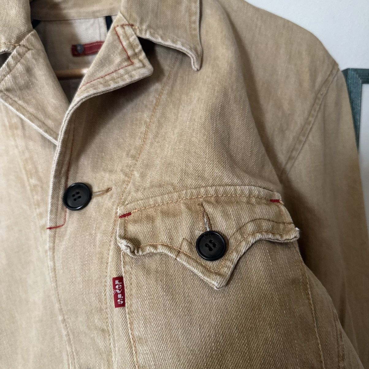 Levi's × Levi's Vintage Clothing × Vintage 2003 Levi’s redloop Beige Denim Blazer-Style Jacket Size US L / EU 52-54 / 3 - 3 Thumbnail