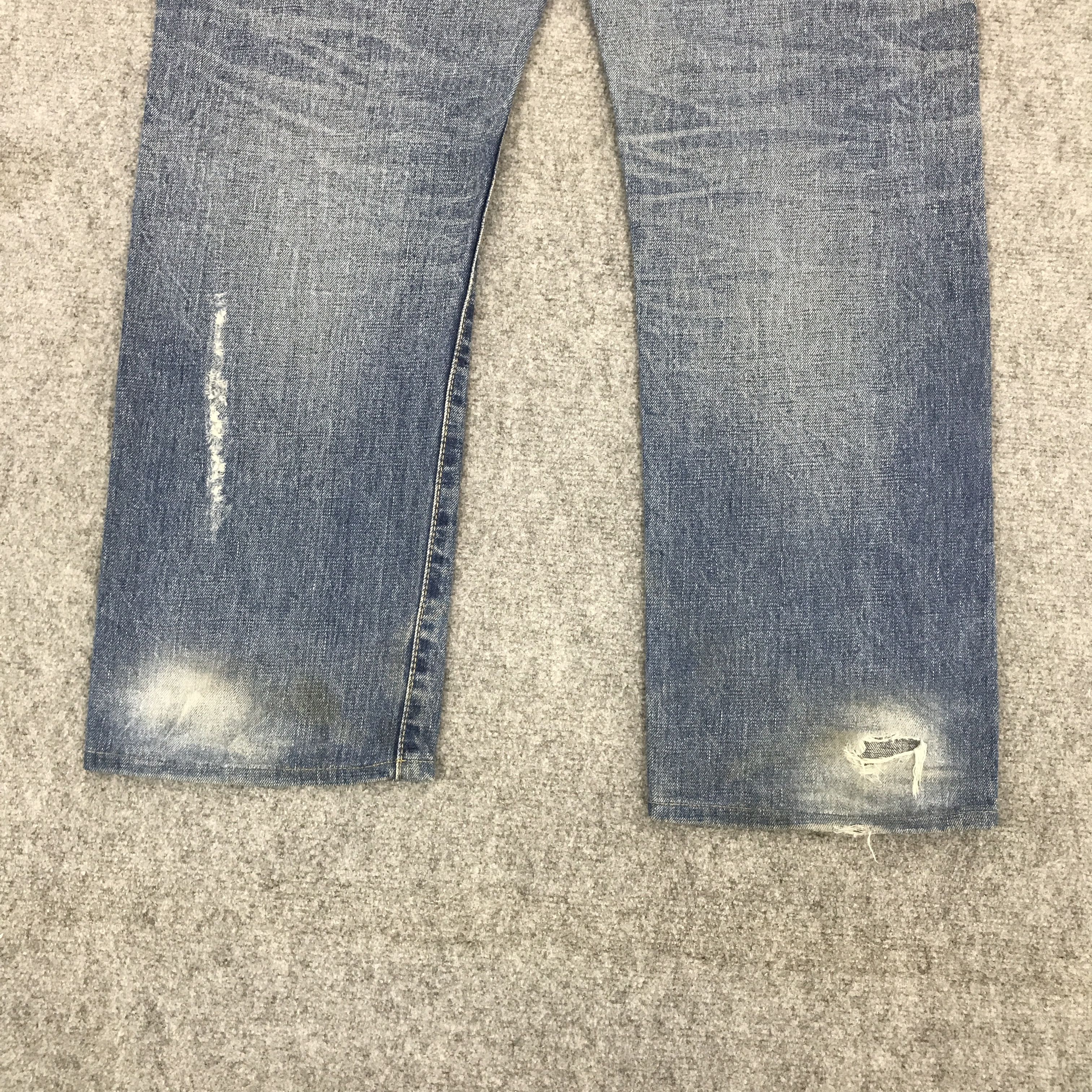 Edwin × Japanese Brand BAGGY STYLE EDWIN JAPAN DISTRESSED DENIM PANTS Size US 32 / EU 48 - 6 Thumbnail