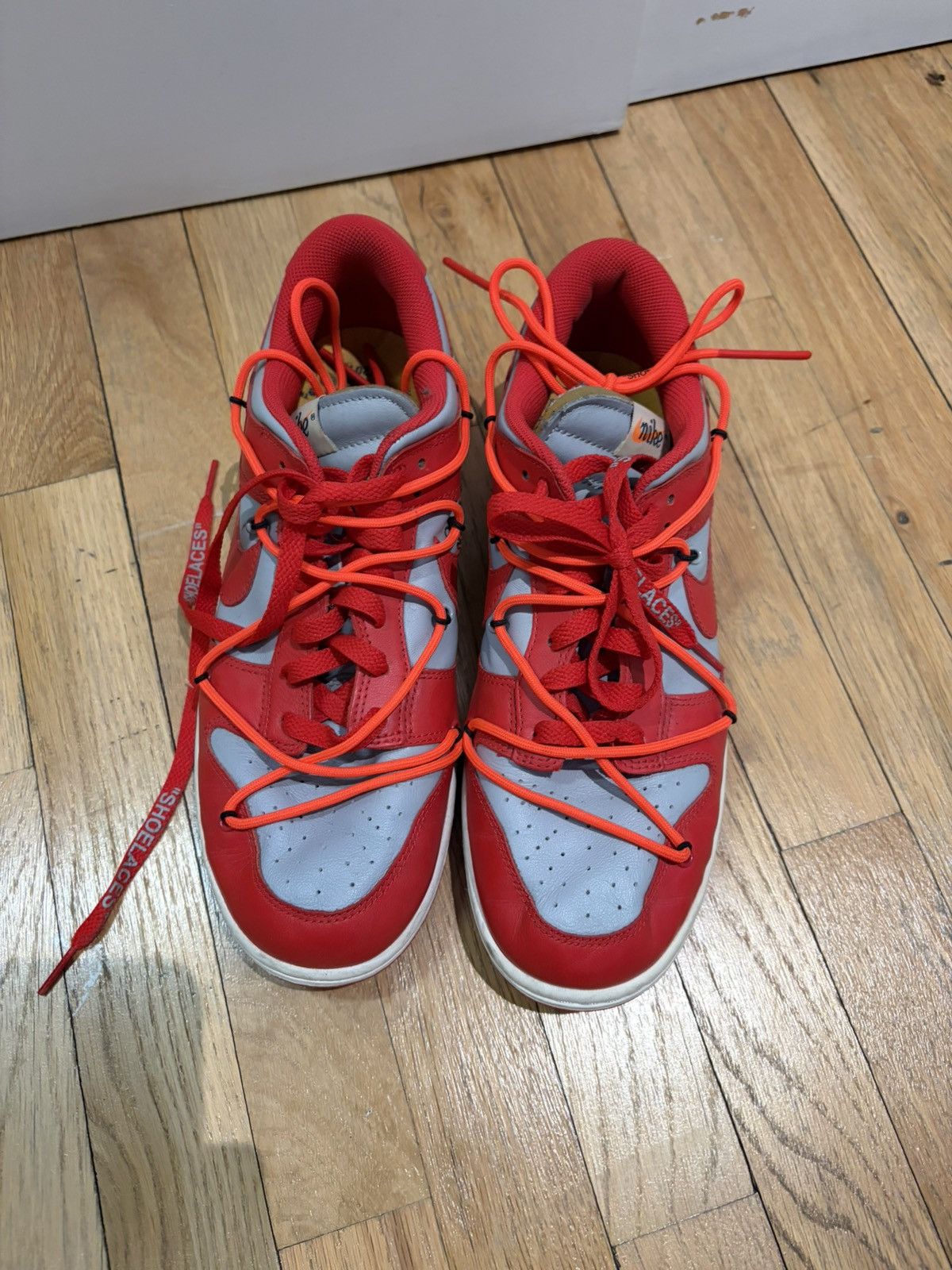 Nike × Off-White Off white university red dunk Size US 10.5 / EU 43-44 - 2 Thumbnail