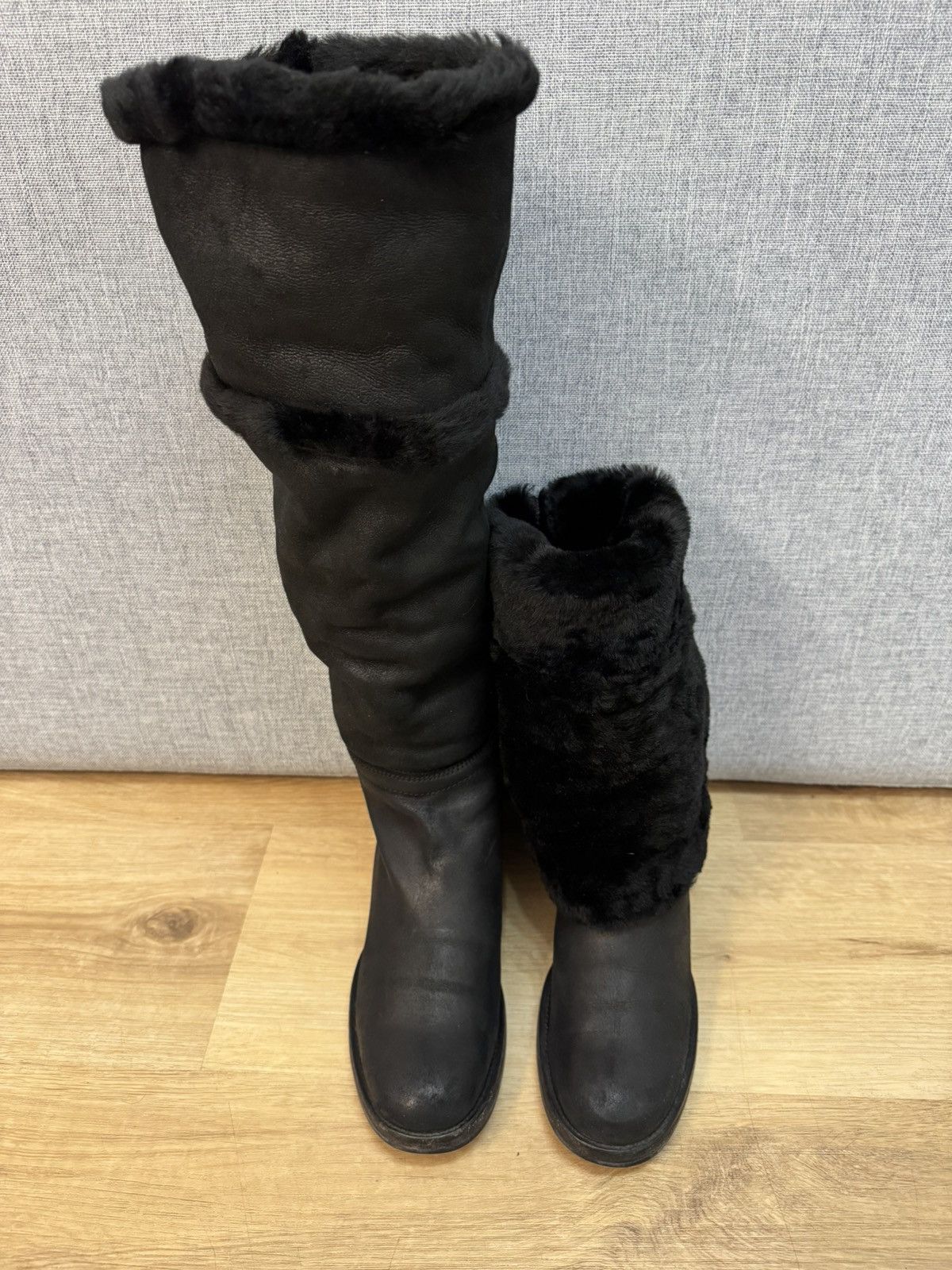 Jil Sander Jil Sander Leather Fur High Boots Rare size 37 Size US 7 / IT 37 - 6 Thumbnail