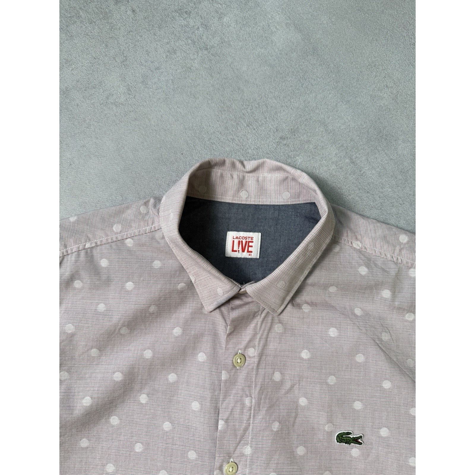 Lacoste Lacoste Live Men Button Up Shirt Size 41 Pink Dot Men Size US M / EU 48-50 / 2 - 7 Thumbnail