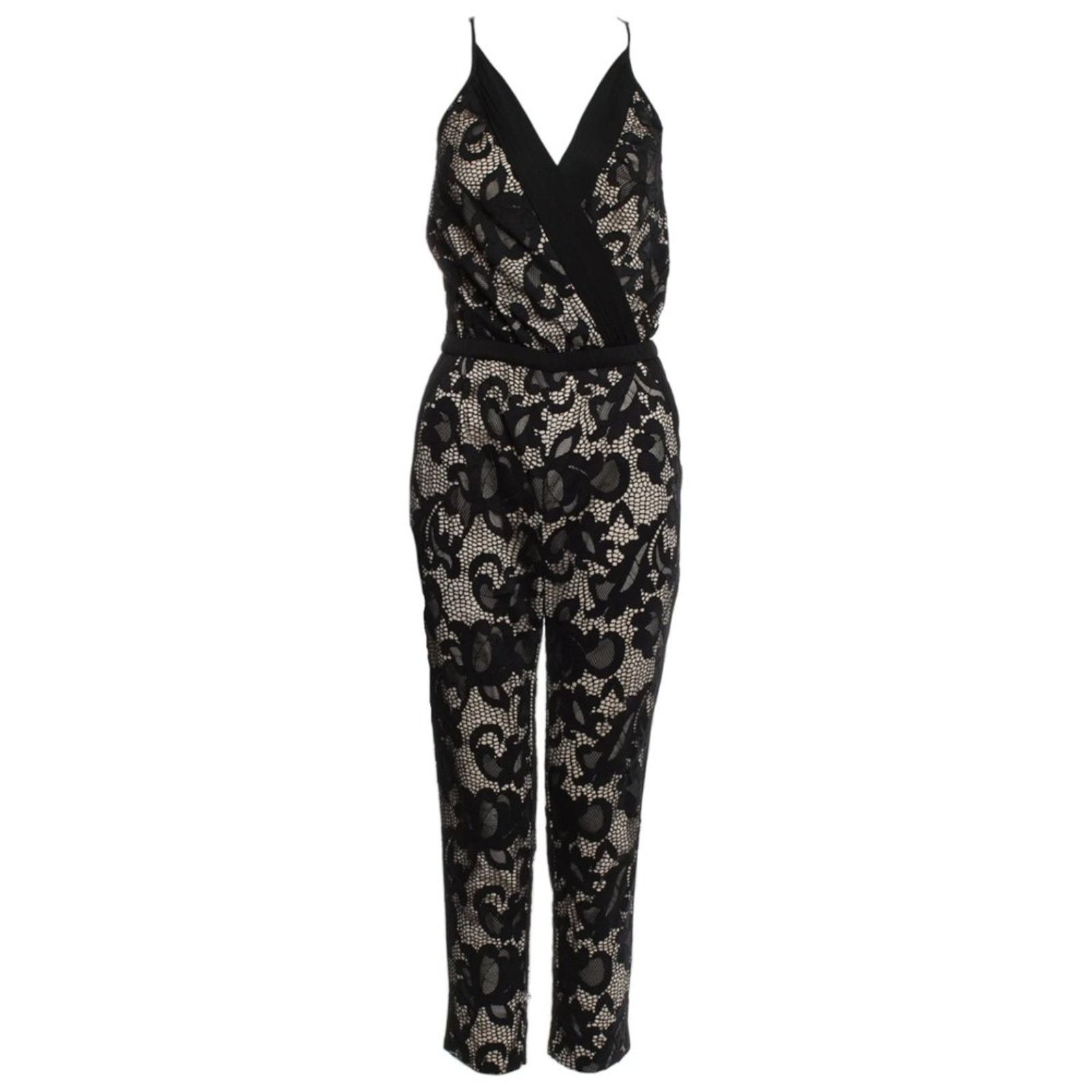 Diane von Furstenberg Diane Von Furstenburg Black V-Neck Jumpsuit, XXS/US0 Size 25" / US 0 / IT 36 - 6 Thumbnail