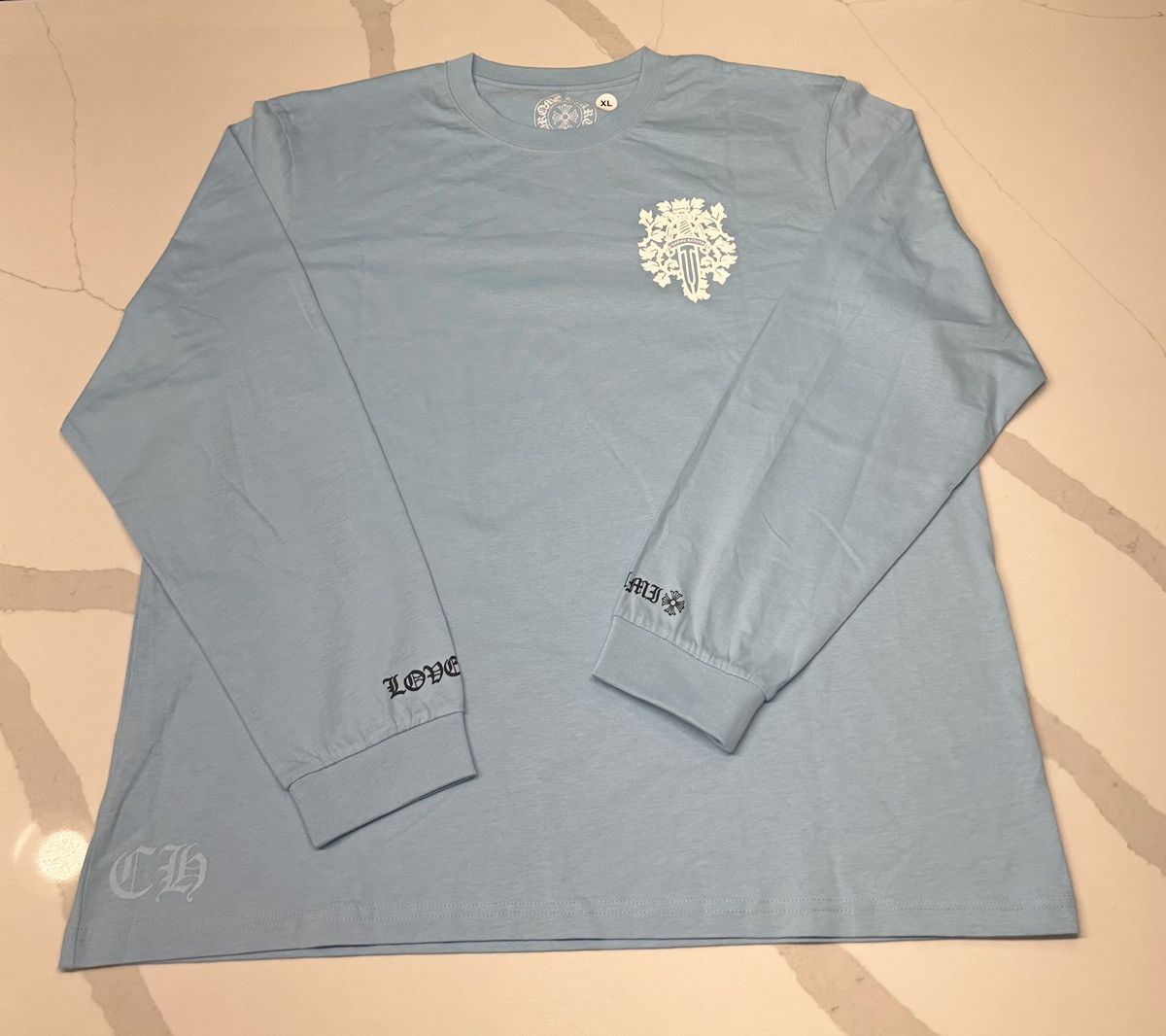 image of Chrome Hearts Miami Exclusive Babyblue Long Sleeve T-Shirt, Men's (Size XL)