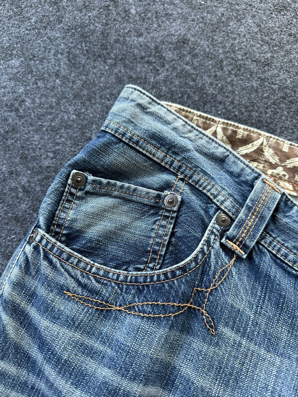 Edwin Edwin Ex Vintage Buffalo Head Flare Distressed Denim F98 Size US 34 / EU 50 - 8 Thumbnail