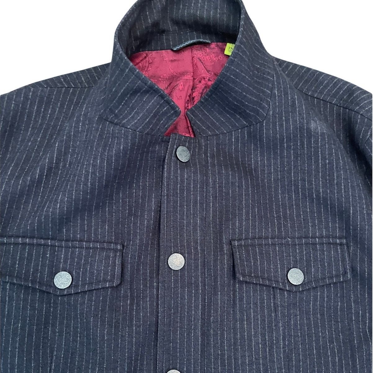 Robert Graham Rare Robert Graham Pinstripe Paisley Lined Field Jacket 2XL Size US XXL / EU 58 / 5 - 2 Thumbnail