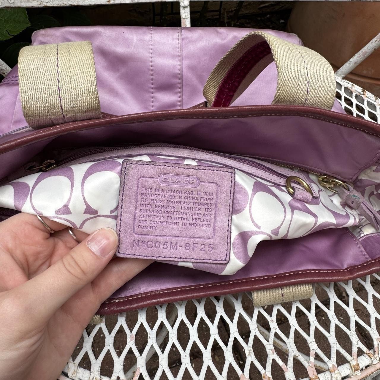 Coach Coach Pinkish-Purple Satin Tote Size ONE SIZE - 7 Thumbnail
