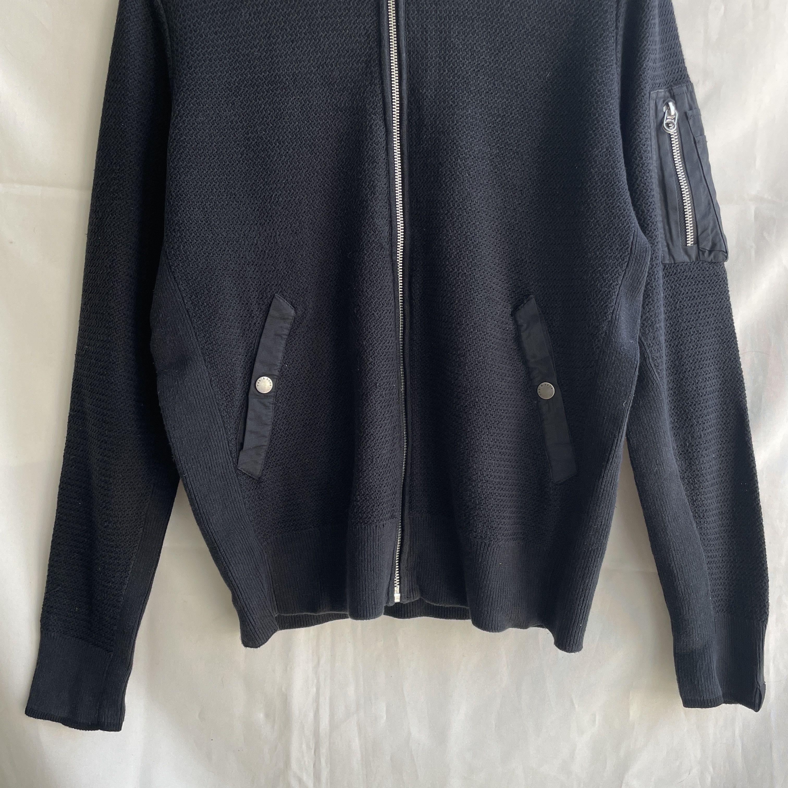 Rag & Bone Rag & Bone Cotton Hemp Zip Up Dark Navy Bomber Cardigan Size US S / EU 44-46 / 1 - 6 Thumbnail