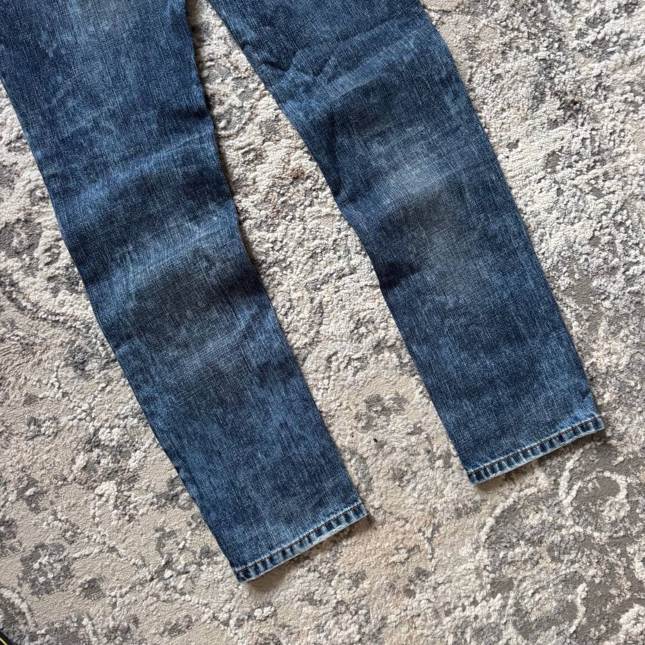 John Galliano RARE John Galliano Vintage Denim Washed Faded Goth Jeans Size 35" - 6 Thumbnail