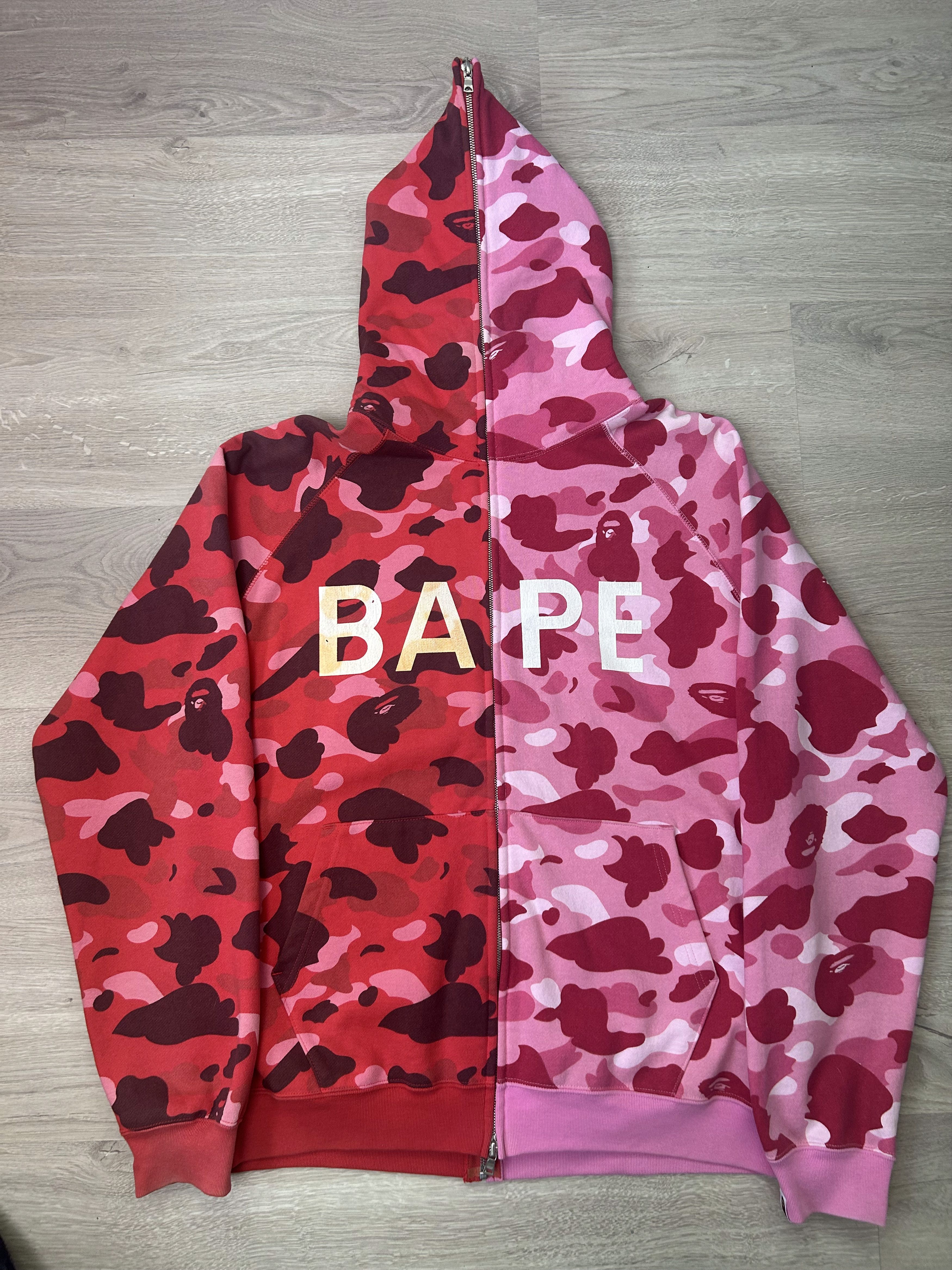Bape OG Bape Red Camo Spell Out Full Zip 2005 | Grailed