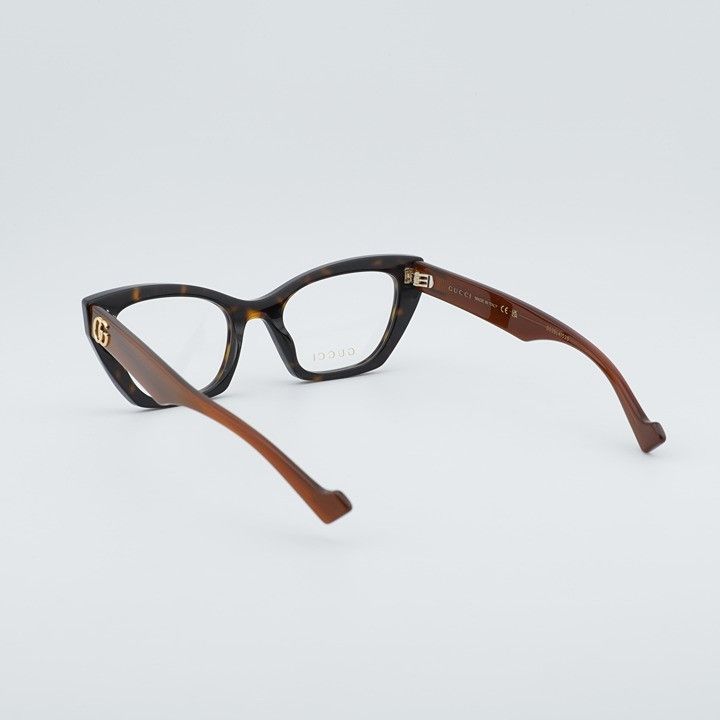 Gucci Gucci GG1334O 005 Eyeglasses Havana 52mm Cat Eye Frame Size ONE SIZE - 4 Thumbnail