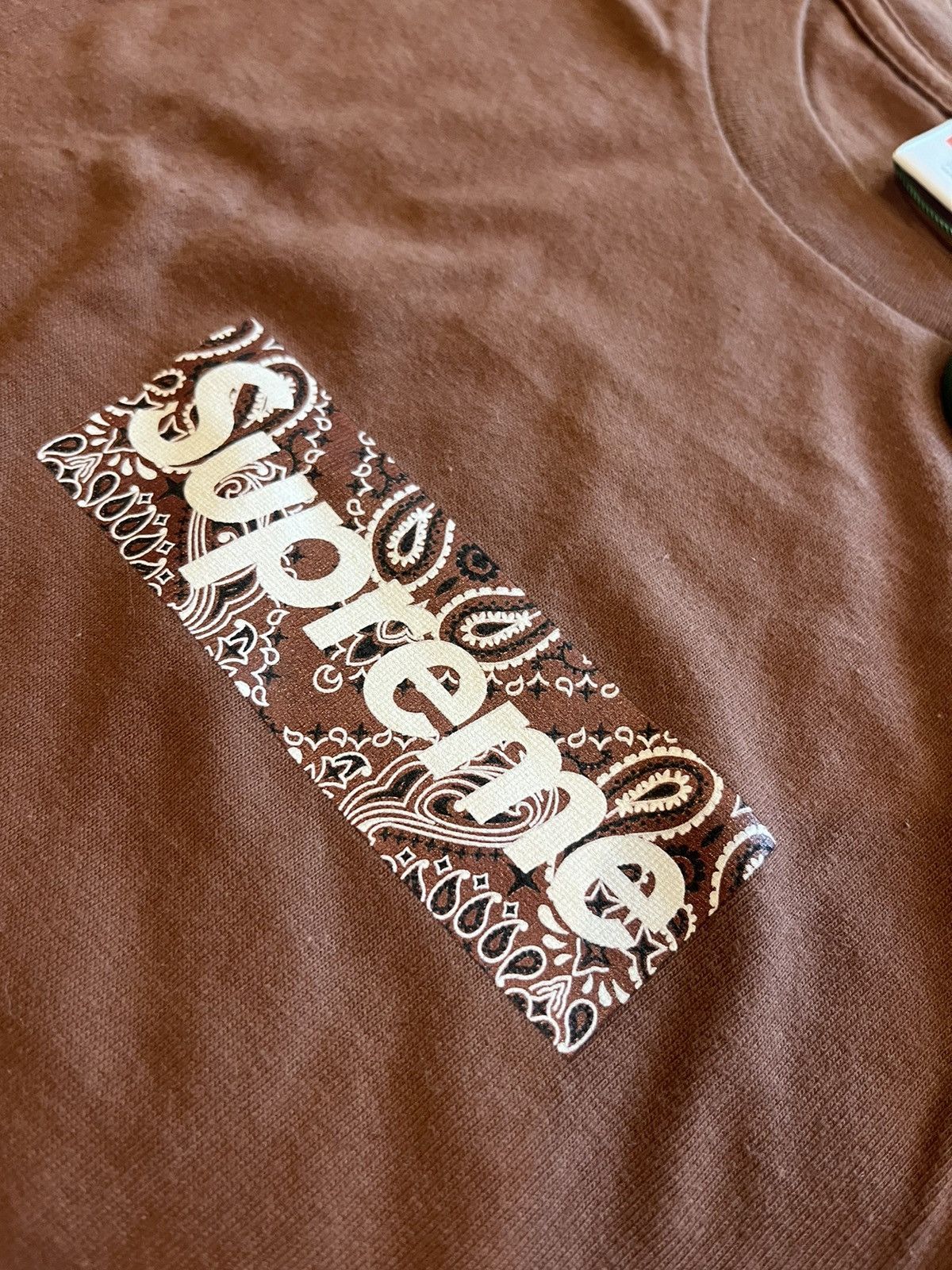 Supreme Supreme Bandana Box Logo tee Brown | Grailed