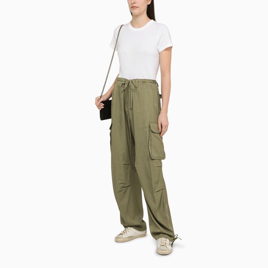 Golden Goose o1d2blof0824 Viscose Cargo Trouser in Military Green Size 28" / US 6 / IT 42 - 2 Thumbnail