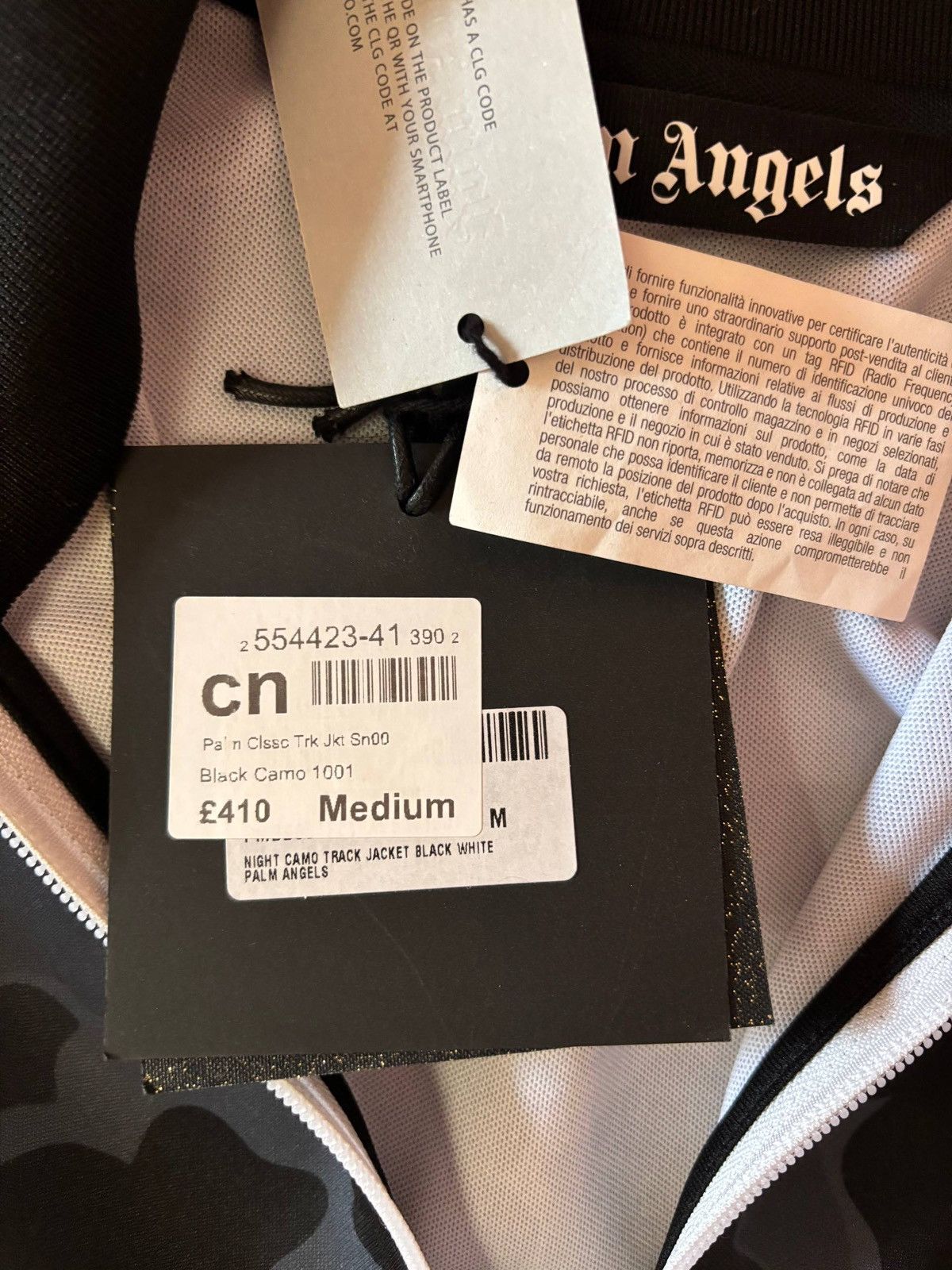 Palm Angels Palm Angels Night Camo Track Jacket Black White M Size US M / EU 48-50 / 2 - 11 Thumbnail