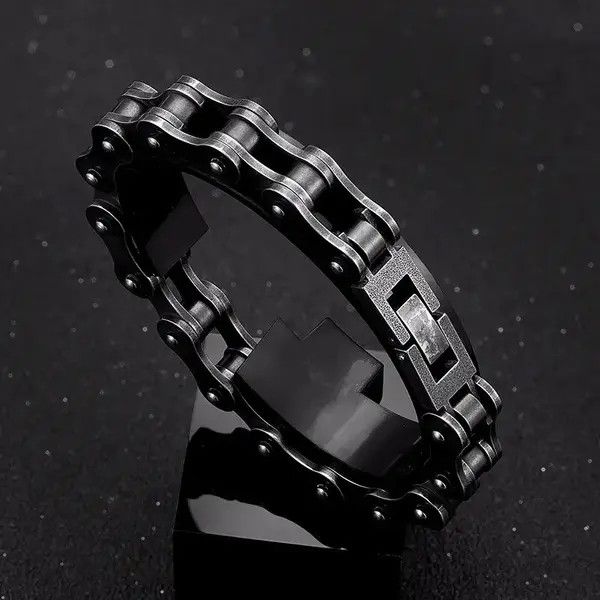 VIBE Vintage Bicycle Chain Wide Bracelet Punk Gothic Rock Size ONE SIZE - 5 Thumbnail