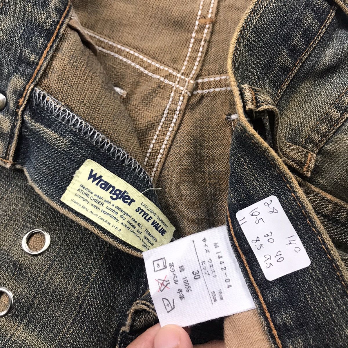 Japanese Brand × Wrangler FLARE DENIM RUSTY DISTRESSED WRANGLER EYELET DENIM PANTS Size US 28 / EU 44 - 18 Thumbnail
