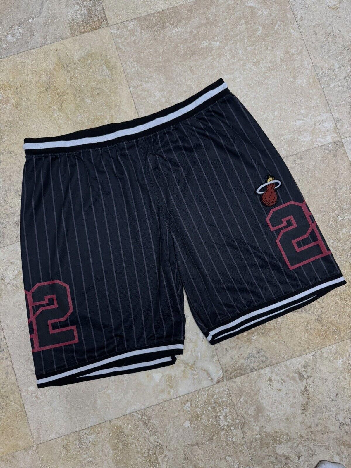 NBA Miami Heat NBA Apparel Shorts #22 JIMMY BUTLER Black & Red Size ONE SIZE - 2 Thumbnail