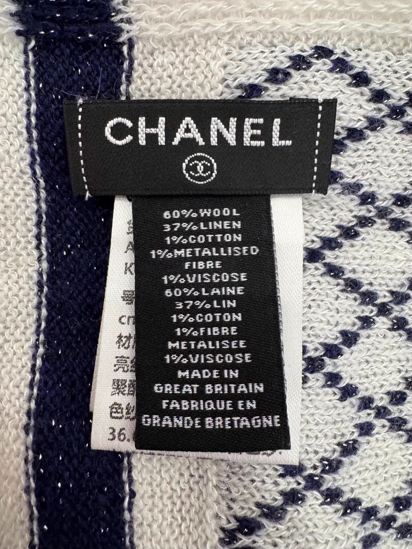 Chanel Chanel b&w CC quilted cashmere scarf 60x200cm Size ONE SIZE - 7 Thumbnail