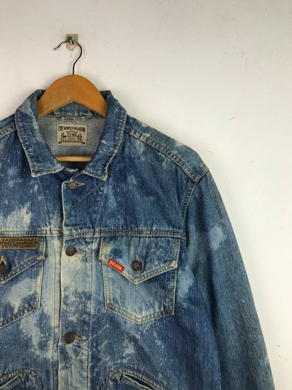 Big John Vintage Distressed 90's Big John Denim Jacket Rare Design Size US L / EU 52-54 / 3 - 6 Thumbnail
