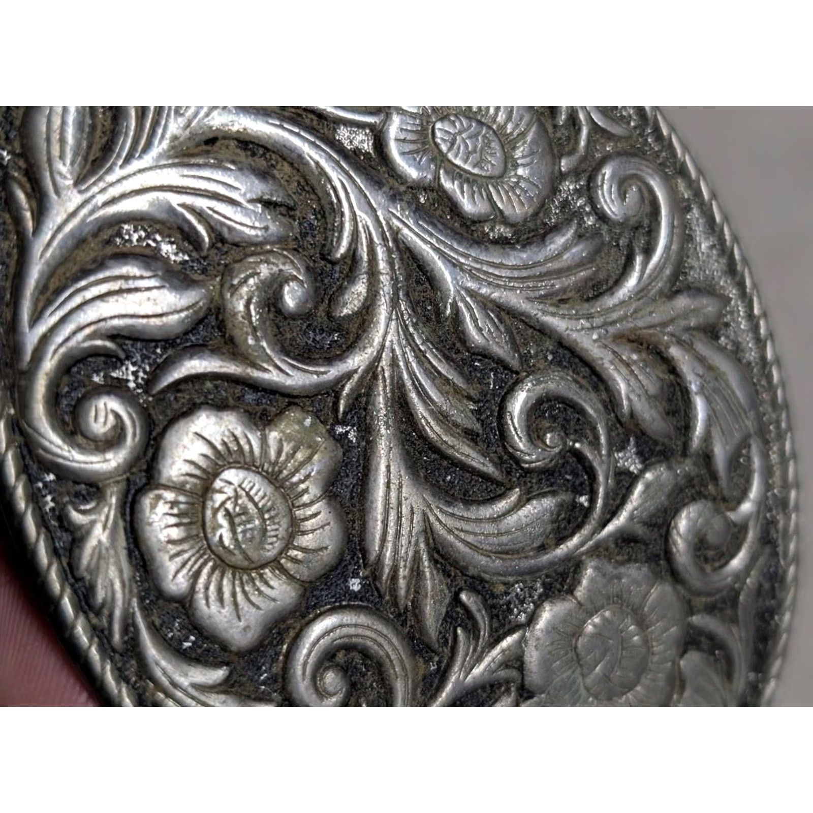 Vintage VINTAGE belt buckle WESTERN ENGRAVED metal FLORAL cowboy rodeo Mens Size ONE SIZE - 7 Thumbnail