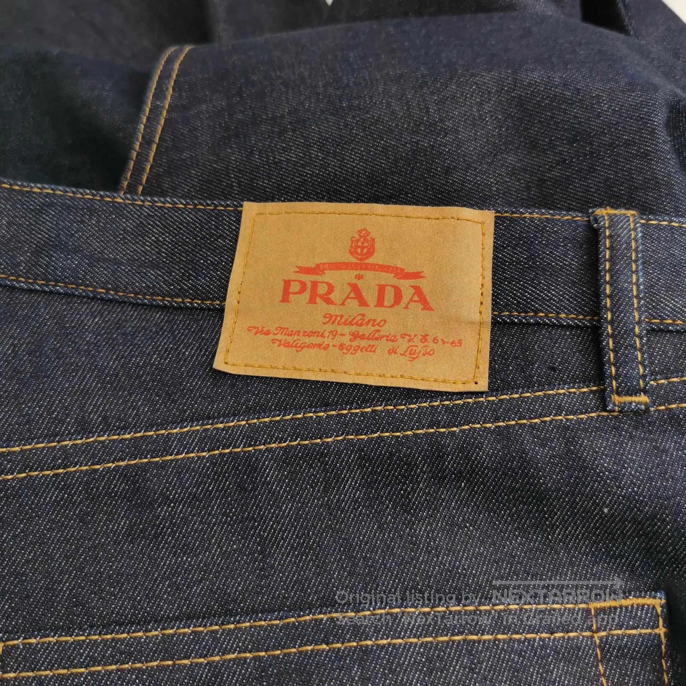 Prada Cotton Logo Trousers Size 36.